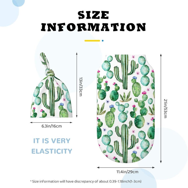 Figtihw Cactus Swaddle Blankets Newborn Receiving Blanket Baby Swaddle Wrap Soft Sleeping Sack for Baby Girls Boys - Image 4